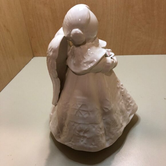 Ceramic Faceless Angel Figurine with Rose in Hands 10" - Picture 6 of 10